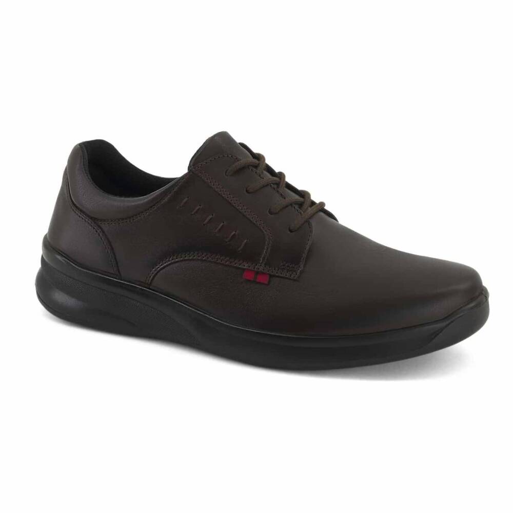 NEW ANDREA men's leather oxford shoes in dark brown